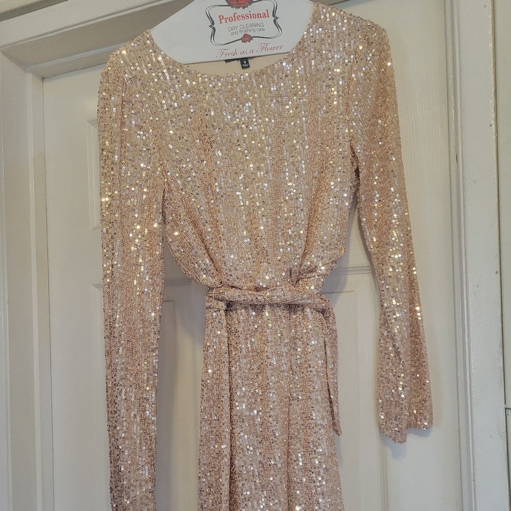 Gold sequin dress